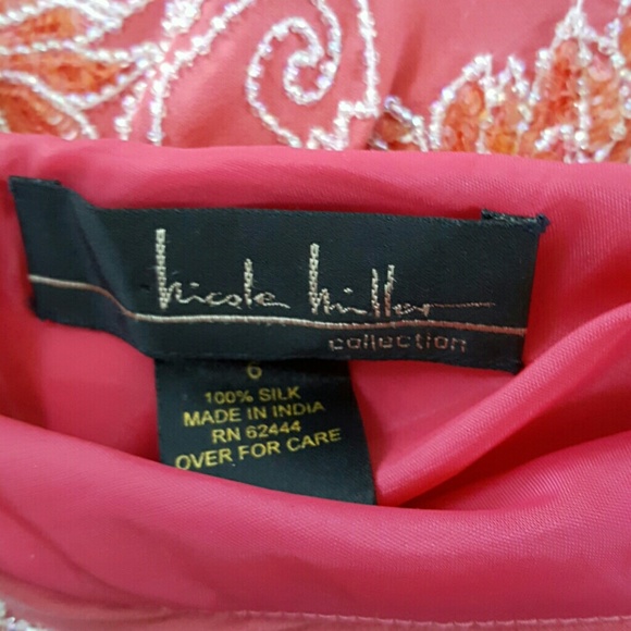 NWT, Nicole Miller Silk Beaded Gown, Prom - Picture 4 of 6